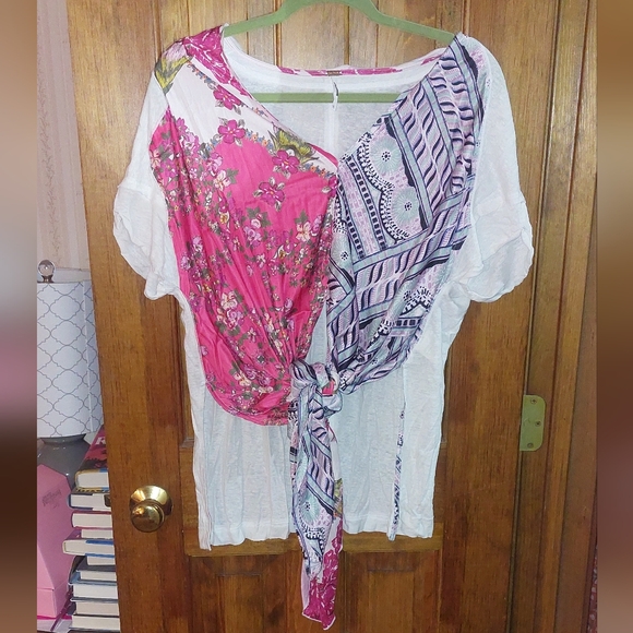 Free People Pick Your Scarf Maxi Tee in Pink Combo NWOT - Picture 7 of 10